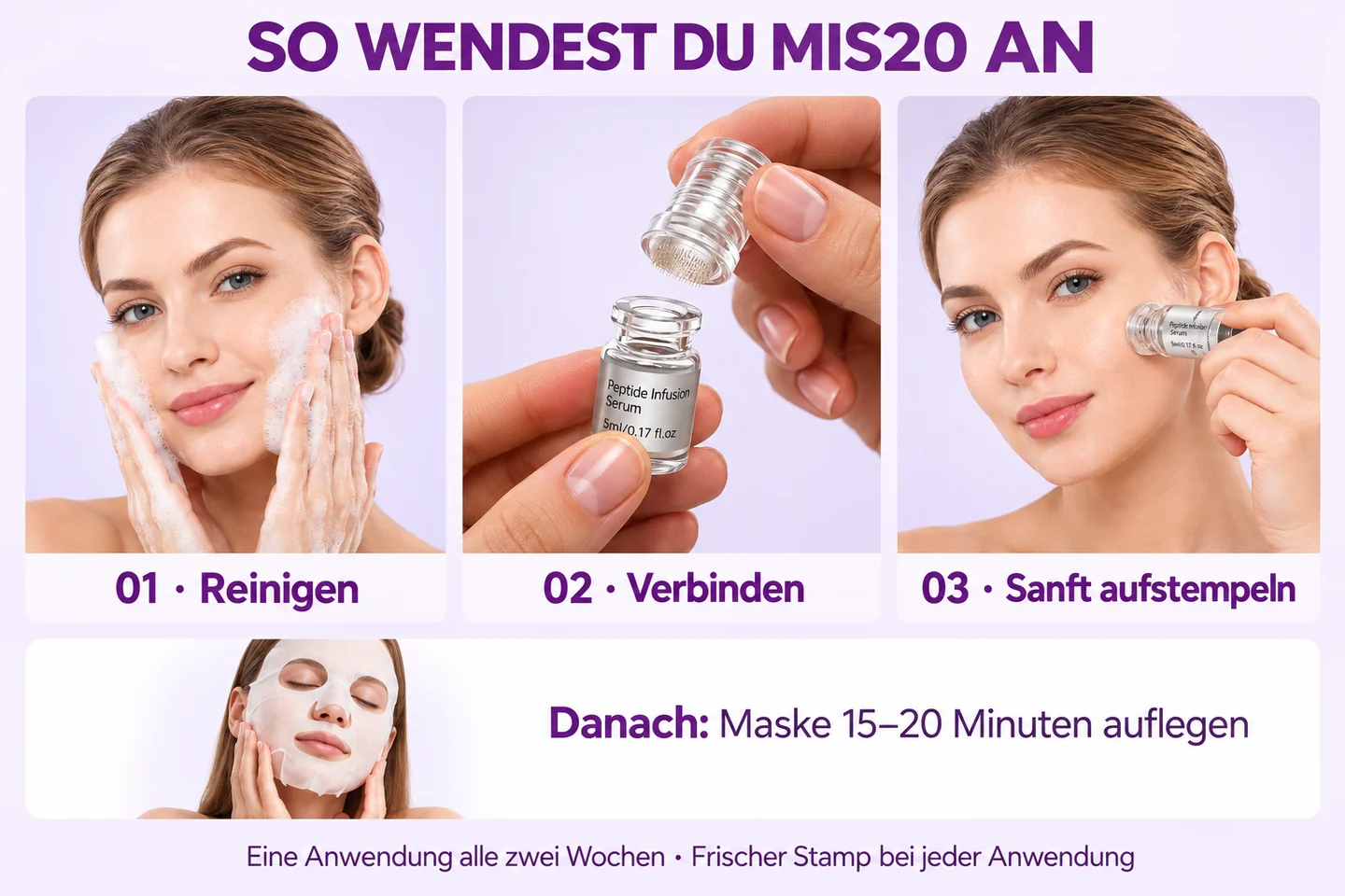 MIS20 reinigen, verbinden und sanft aufstempeln